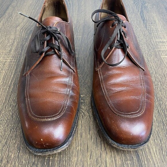 Florsheim Derby Dress Shoes Men\'s 11B Apron Toe Lace Up Brown Cherry Leather main image 6